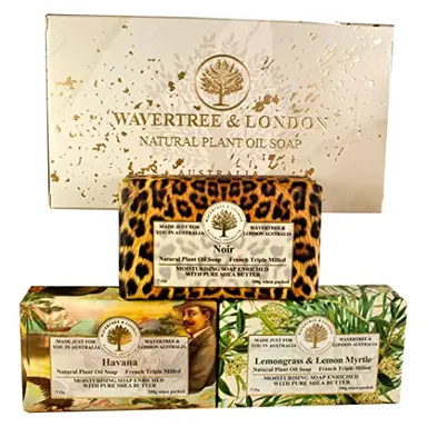 Bath Soap Bars (3 Bars, 7 Oz) in Gift Box - Noir, Lemongrass and Havana Scents