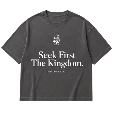 Seek First the Kingdom T-Shirt — Faded Grey