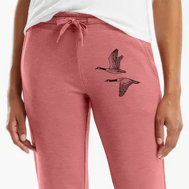 Canada Geese in Flight - Branta canadensis - Women's Cali Wave Jogger Sweatpants