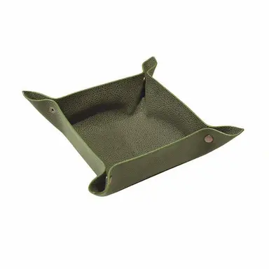 Valet Tray - Green Faux Suede