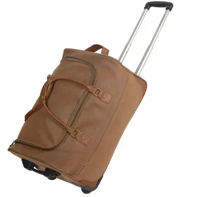 Rolling Duffle (Large) - 21" Brown Faux Suede