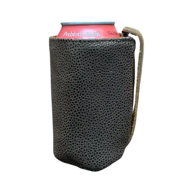 Koozie with Handle - Brown Faux Suede