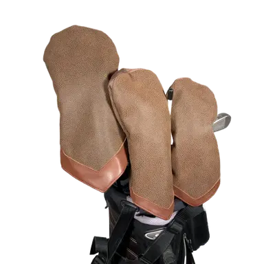 Brown Faux Suede Golf Head Cover Set