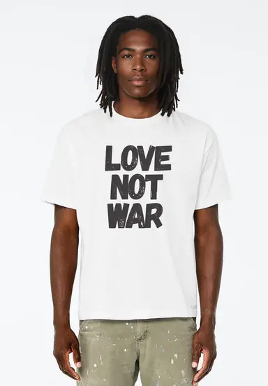 'Love Not War'  100% Ring Spun Cotton T-Shirt - Natural