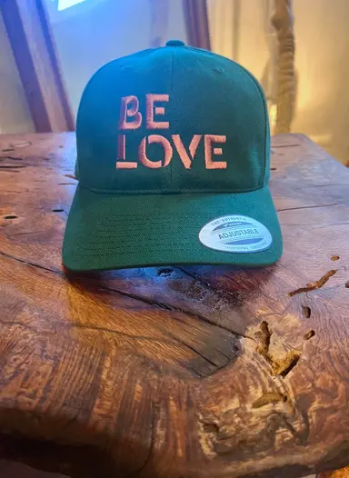 BE LOVE Classic Stencil Font - Classic Hat - Emerald Green