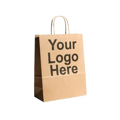 Medium Brown Kraft Carriers (24x11x31cm) Printed Black, Two Sides