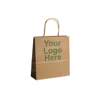 Small Brown Kraft Carriers (19x8x21cm) Printed Full Colour, Two Sides