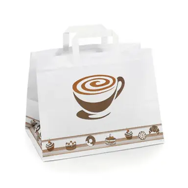 Mocha Patisserie Flat Handle Takeaway Bags (317x218x245mm)