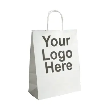 Large White Kraft Carriers (32x14x42cm) Printed Black, Two Sides