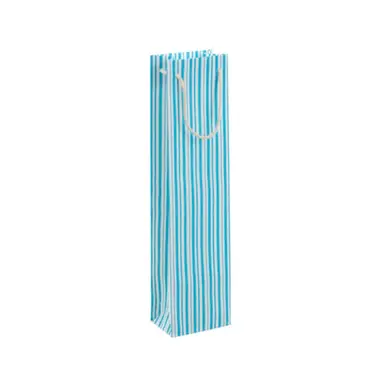 Aquamarine Stripe Wine Bottle Bag *END OF LINE*