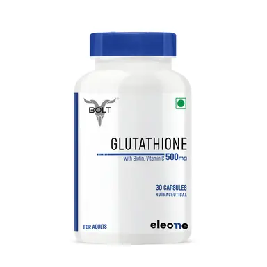eleone by Bolt Glutathione (30 Veg Capsules) | With Vitamin C & E, Biotin