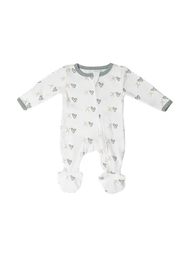 The Softest Two-Way Zipper Sleeper Made With Organic Cotton In Our XOXO Print