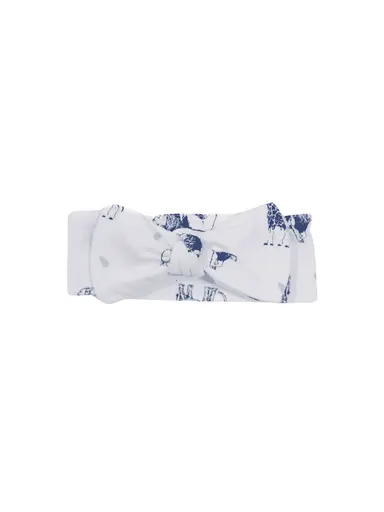 Blue Safari Lite - Organic Cotton Baby Headband Bow