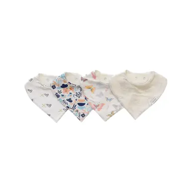 Premium Organic Cotton Bandana Baby Bibs - 4 Pack  (Girls)