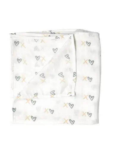 XOXO - Organic Cotton Muslin Swaddle Blanket