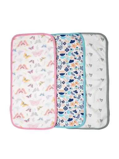 Premium Organic Cotton Burp Cloth Set 3-Pack (Girls)