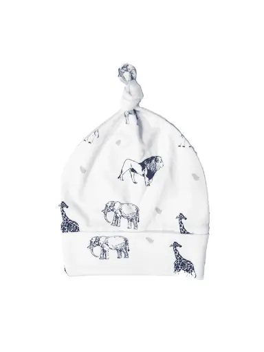 Blue Safari Lite - Organic Cotton Baby Top Knot Hat