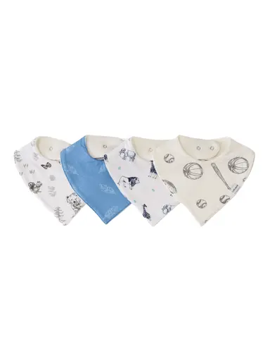 Premium Organic Cotton Bandana Baby Bibs - 4 Pack  (Boys)
