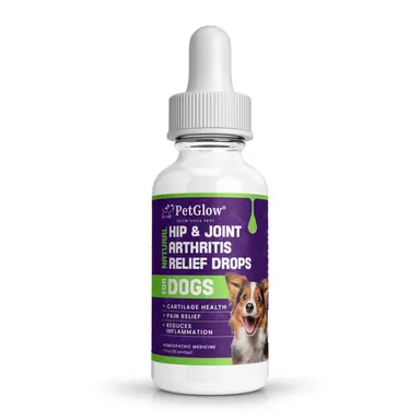 PetGlowยฎ Natural Hip & Joint Arthritis Relief Drops with Curcumin & Boswellia for Dogs & Cats