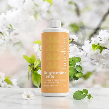 Bareblue Brightening Facial Toner with Vitamin C, Watercress Extract, AHA Fruit Blend, Niacinamide & Aloe Vera, 4 fl oz