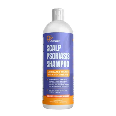 DERMVEDA Scalp Psoriasis Shampoo โ Medicated Scalp Treatment for Psoriasis, Seborrheic Dermatitis; Fungus
