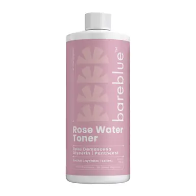Bareblue Rose Water Toner with 100% Rosa Damascena Base, Alcohol-Free Hydrating Facial Toner, 4 fl oz