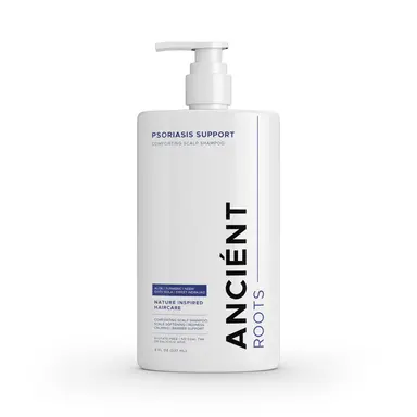 Ancient Roots Psoriasis Support Shampoo for Dry Flaky Scalp, Comforting Scalp Shampoo with Aloe Vera, Turmeric, Neem, Gotu Kola and Sweet Indrajao, 8