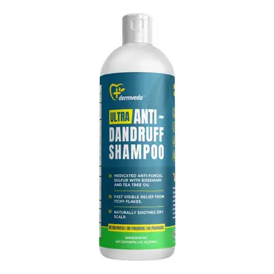 Ultra Anti-Dandruff Shampoo, Medicated Fungus-control Sulphur Formula With Rosemary, and Tea Tree Oil, Relief from Itchy Flakes and Dry Scalp