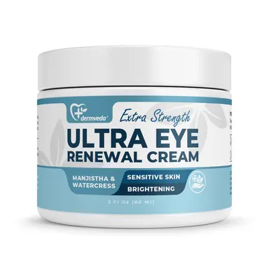 Dermveda Eye Renewal Cream with Licorice, Manjistha, & Watercress, Hydrating Eye Cream & Anti Aging Eye Product, 2 fl oz