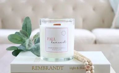 Fall Harvest Wooden Wick Candle