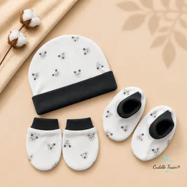 Cotton Cap Mittens Booties Set โ Bear Hugs