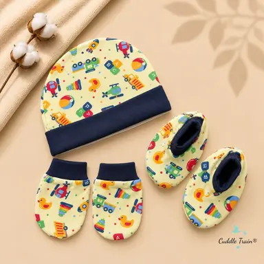 Cotton Cap Mittens Booties Set โ Playtime Parade
