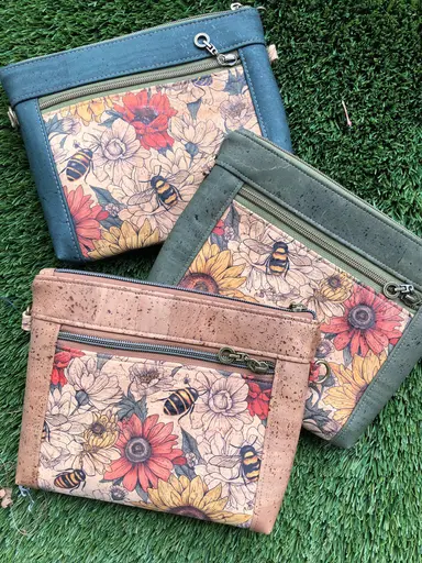 Cork Cross Body Bag - Bees assorted colours