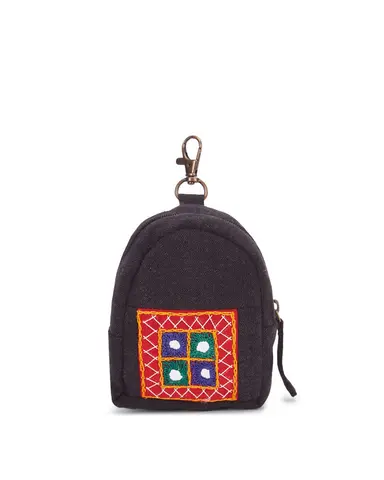 Upcycled Red Ahir Hand Embroidered Pouch