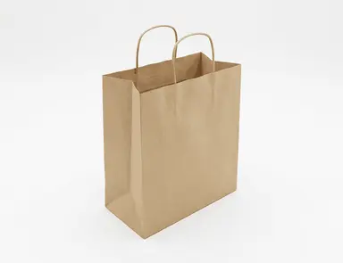 Paper Handle Shopping Bags 13 × 7 × 13 IN (W × Bottom Gusset × H) — 100 GSM