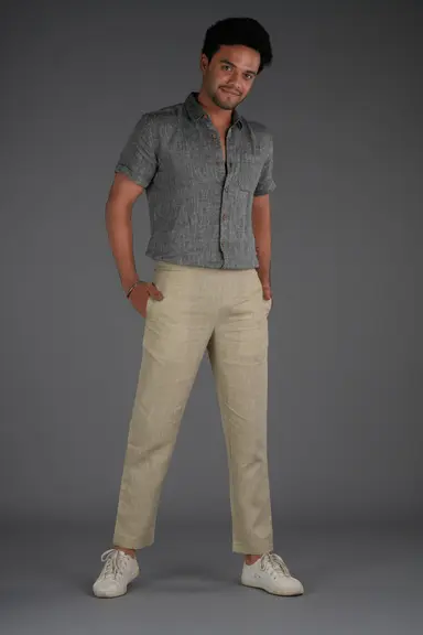 Light Brown Men Hemp Lounge Pant