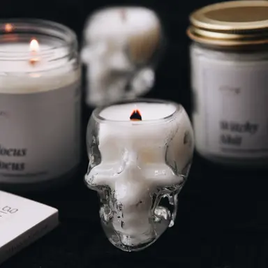 Halloween Mini Skull Candle - Raw Sugar, Clove & Sandalwood Scent