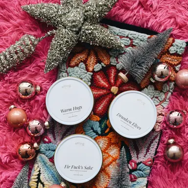 Happy Effing Holidays Stocking Stuffer Set - Fir, Warm Hugs, Drunken Elves & Matches