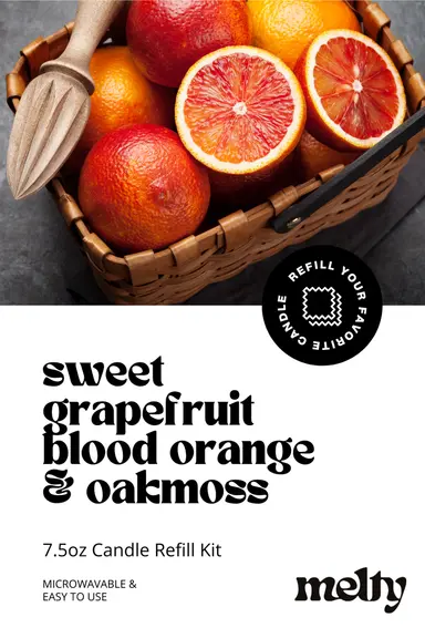 Candle Refill - Sweet Grapefruit, Blood Orange & Oakmoss | Fruity Scent
