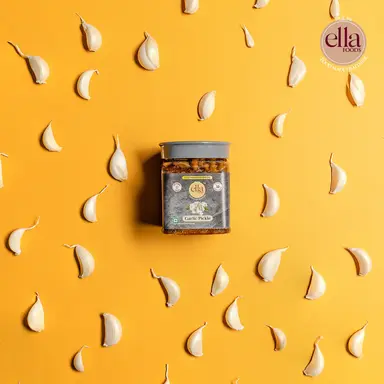 Ella Foods Garlic Pickle Combo Pack | 250g Each | Low Sodium | Cold-Pressed Sesame Oil | 12-Month Shelf Life | Traditional Fermented Pickle