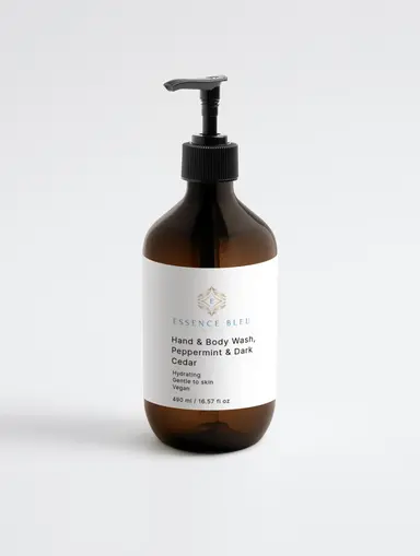 Peppermint Dark Cedar Hand Body Wash for a Refreshing Clean Feel