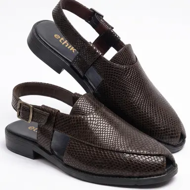Jashn Dark Brown Peshawari Sandal