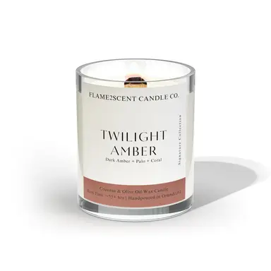 Twilight Amber Candle | Amber + Palo Santo + Coral