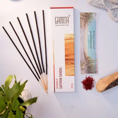 Saffron Sandal Incense Sticks - Elevate Your Space with Serenity and Richness