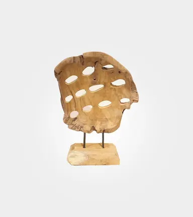 Nuremberg Teak Wood Stand Figure Hole