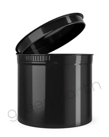 Child Resistant Opaque Recyclable Plastic Pop Top Containers | 90 Dram - Black | Sample