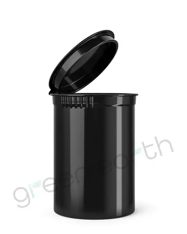 Child Resistant Opaque Recyclable Plastic Pop Top Containers | 30 Dram - Black | Sample