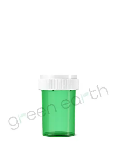 Child Resistant Translucent Recyclable Push & Turn Plastic Reversible Cap Vials | 20 Dram - Green | Sample