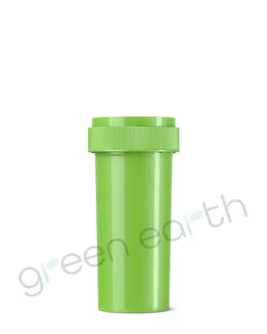 Child Resistant Opaque Recyclable Push & Turn Plastic Reversible Cap Vials | 30 Dram - Green | Sample