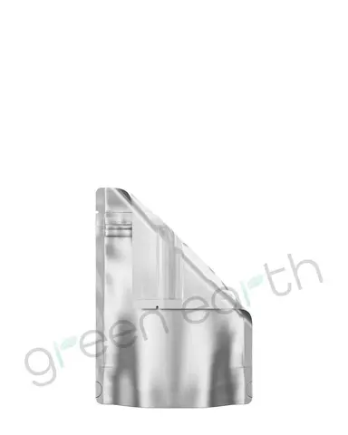 Tamper Evident Matte Mylar Bags w/ Windows & Tear Notch | 3.6in x 5in - Silver - Tear Notch | Sample